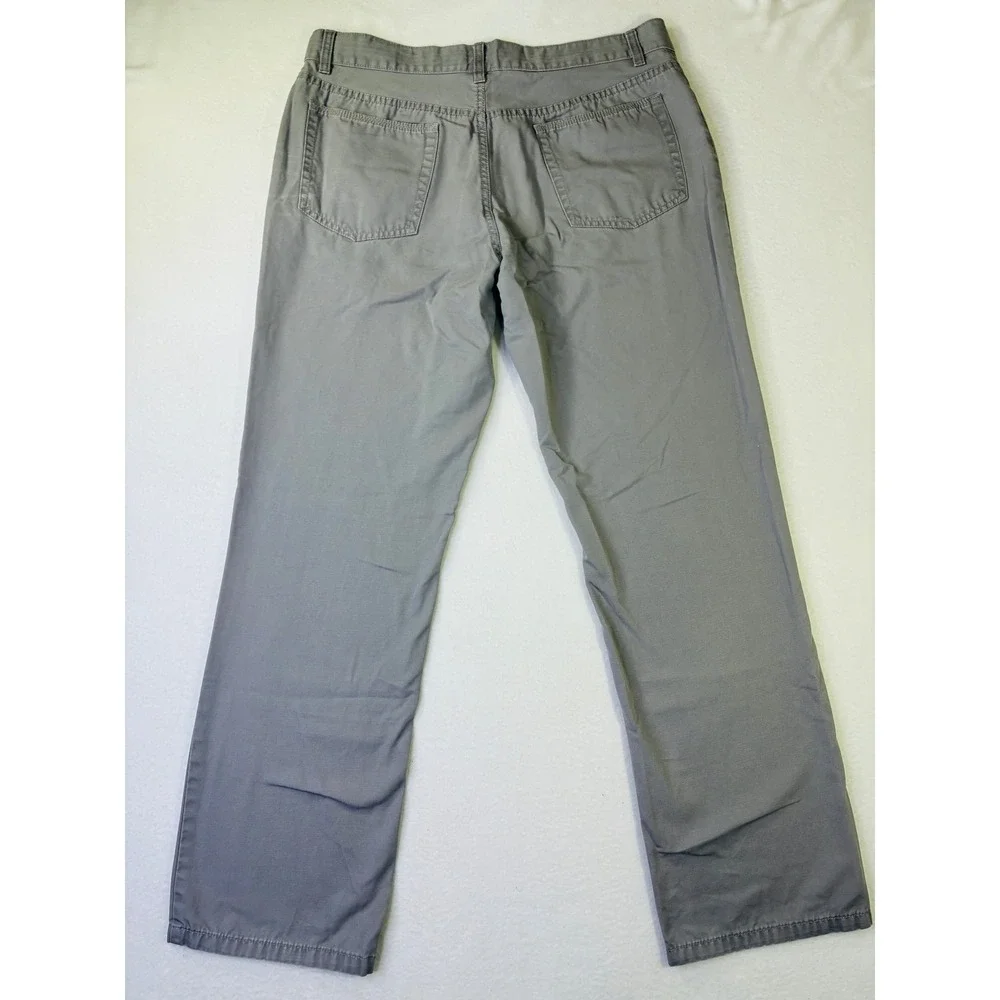 Van Heusen Studio Mens Gray Straight Leg Five Pocket Casual Pants 34x30